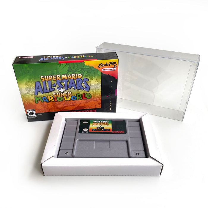 Super Mario All - Stars + Super Mario World – SNES Game Cartridge (With Tray, Box & Manual) - Romcarts