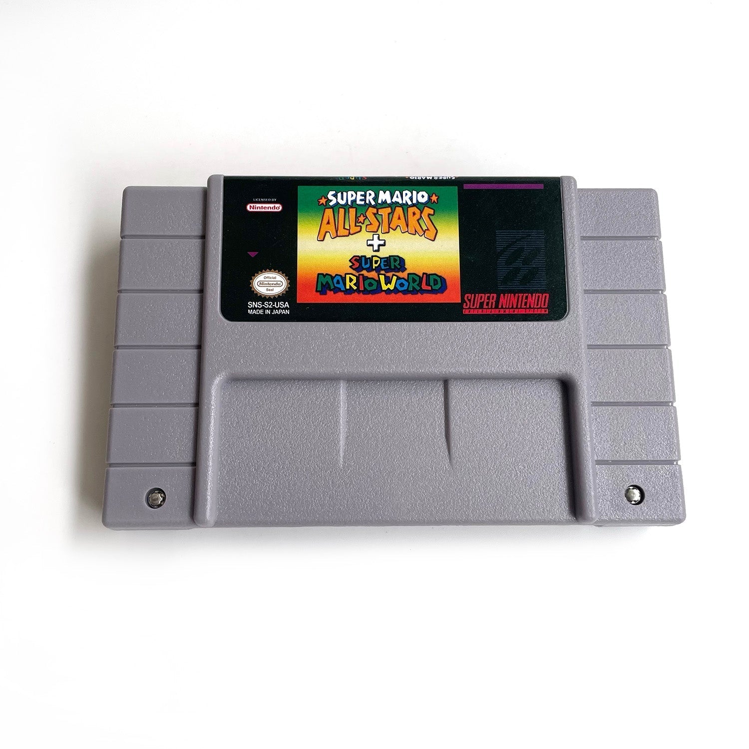 Super Mario All - Stars + Super Mario World – SNES Game Cartridge (With Tray, Box & Manual) - Romcarts