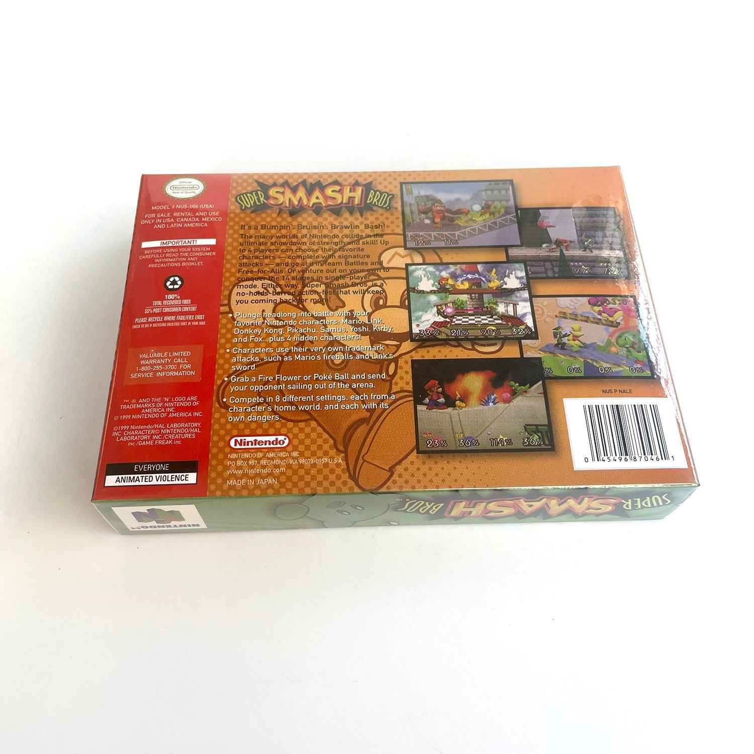 Super Smash Bros Game With N64 Case & Cart