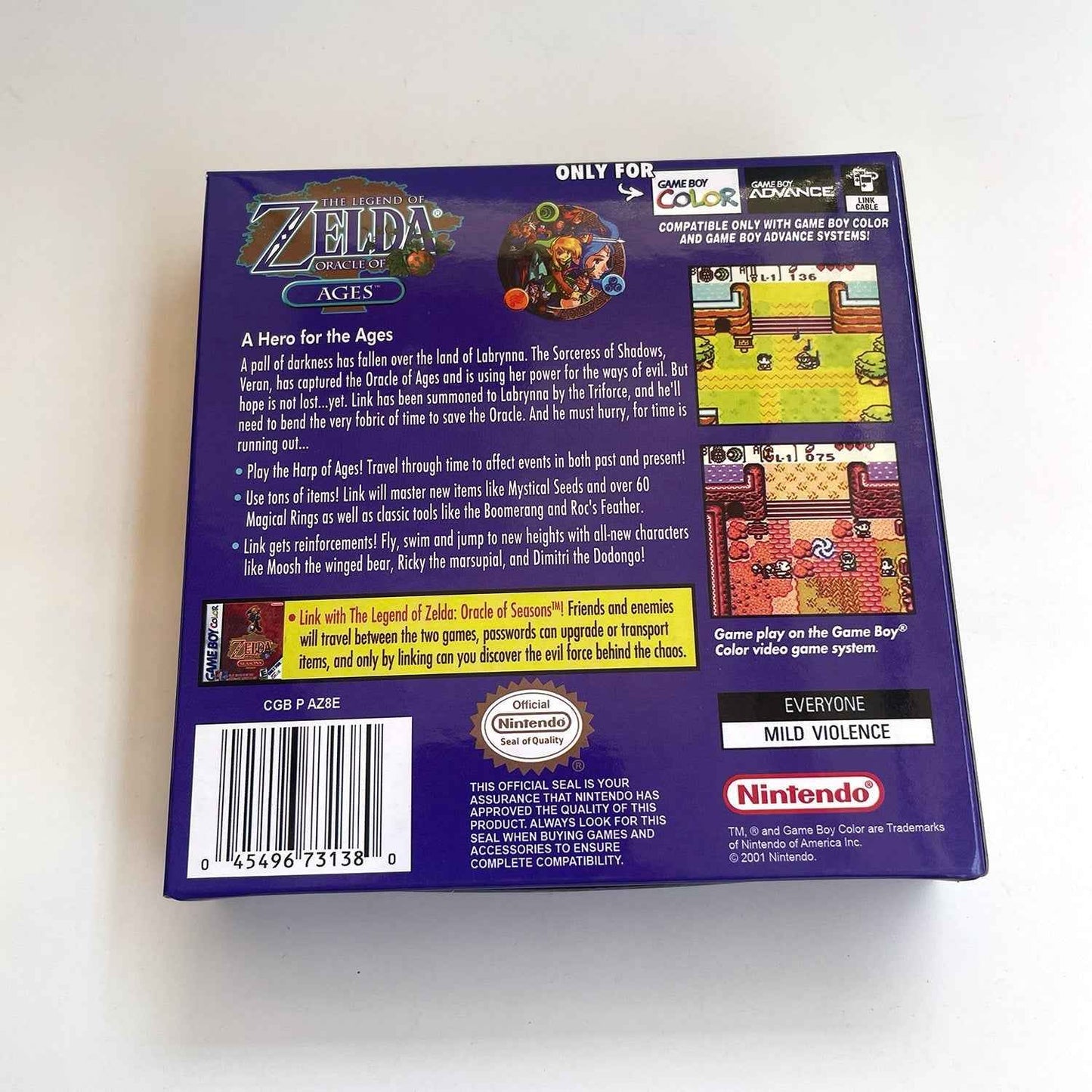 The Legend Of Zelda: Oracle Of Ages GBC Case & Cart