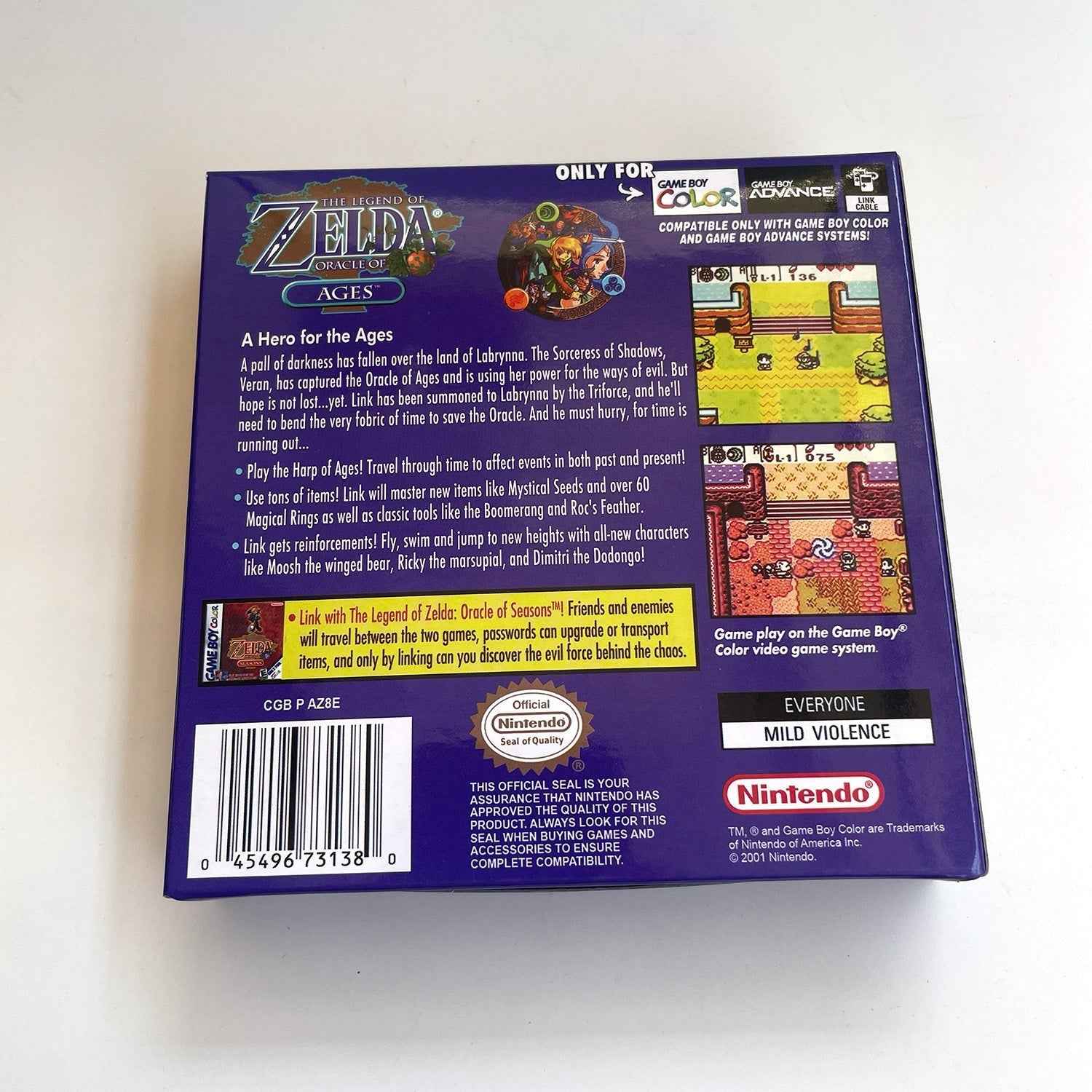 The Legend Of Zelda: Oracle Of Ages GBC Case & Cart