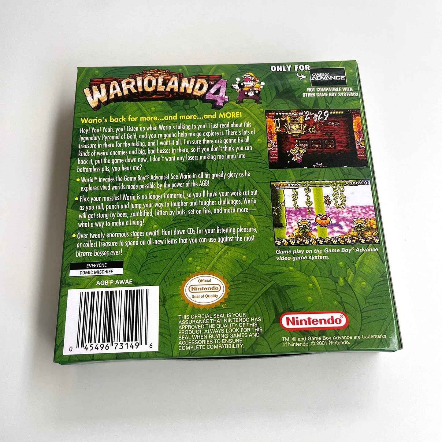 Wario Land 4 – GBA Game Cartridge (With Tray, Box & Manual) - Romcarts
