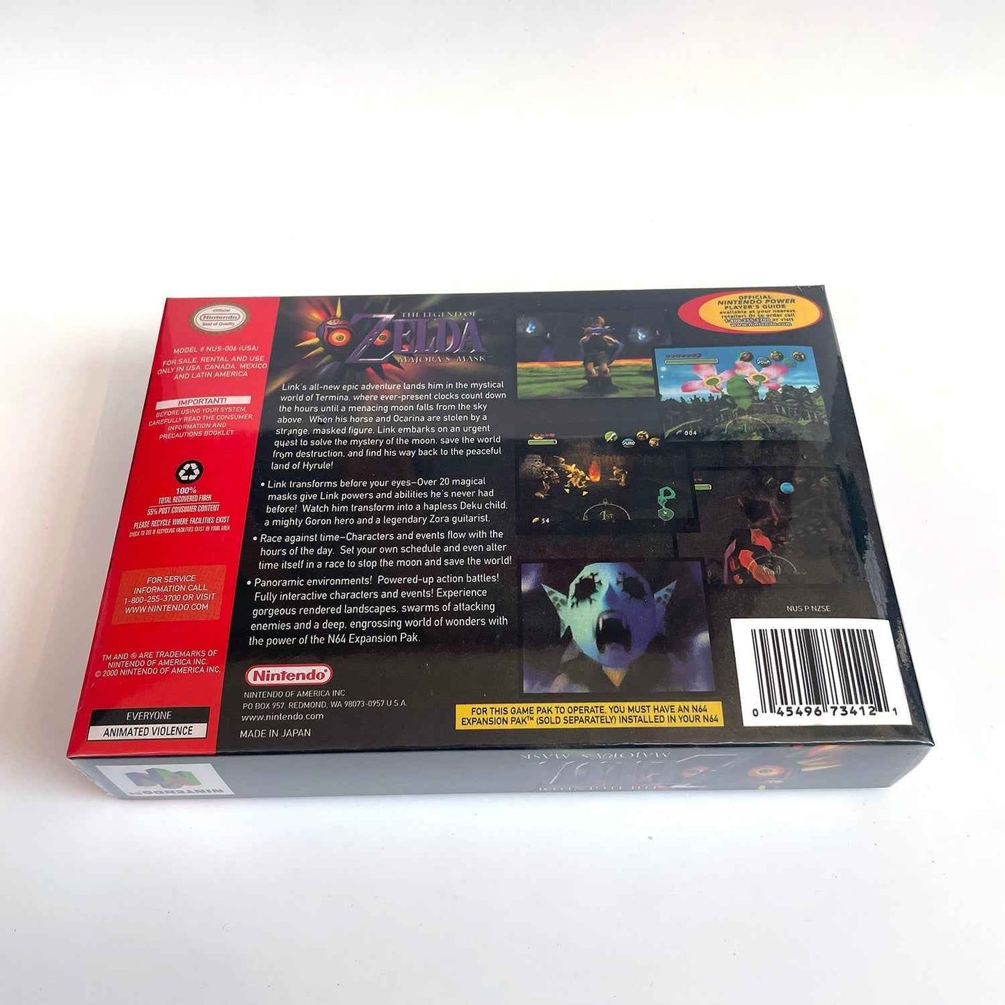 Zelda Major Mask Game With N64 Case & Cart