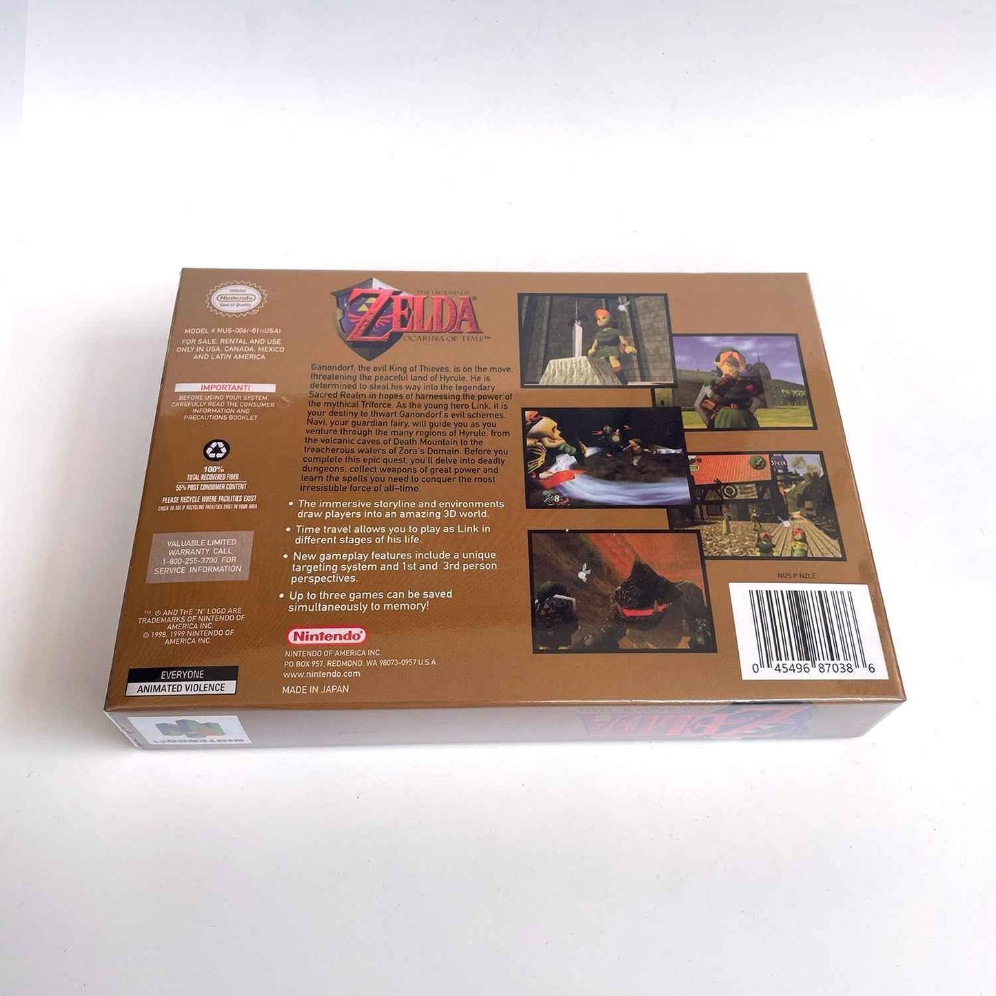 Zelda Ocania Of Time Game With N64 Case & Cart